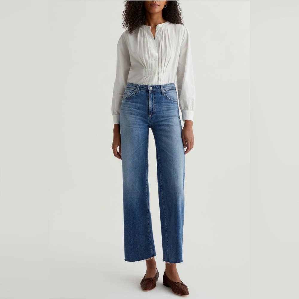 NWT AG JEANS saige wide leg crop in 16 years postcard size 30